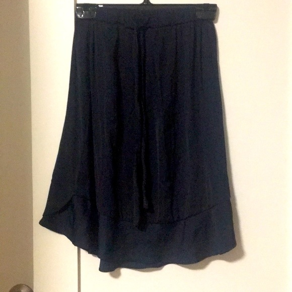 Silky Flowy Navy Skirt - Picture 1 of 4